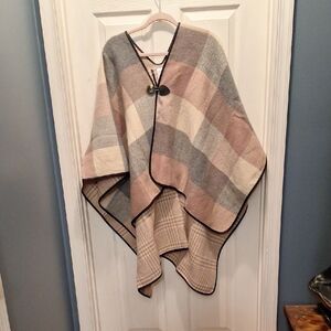 Liz Claiborne Pink and Cream Poncho**